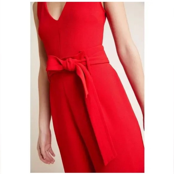 Anthropologie Cathy Structured Jumpsuit in Red - Picture 11 of 12
